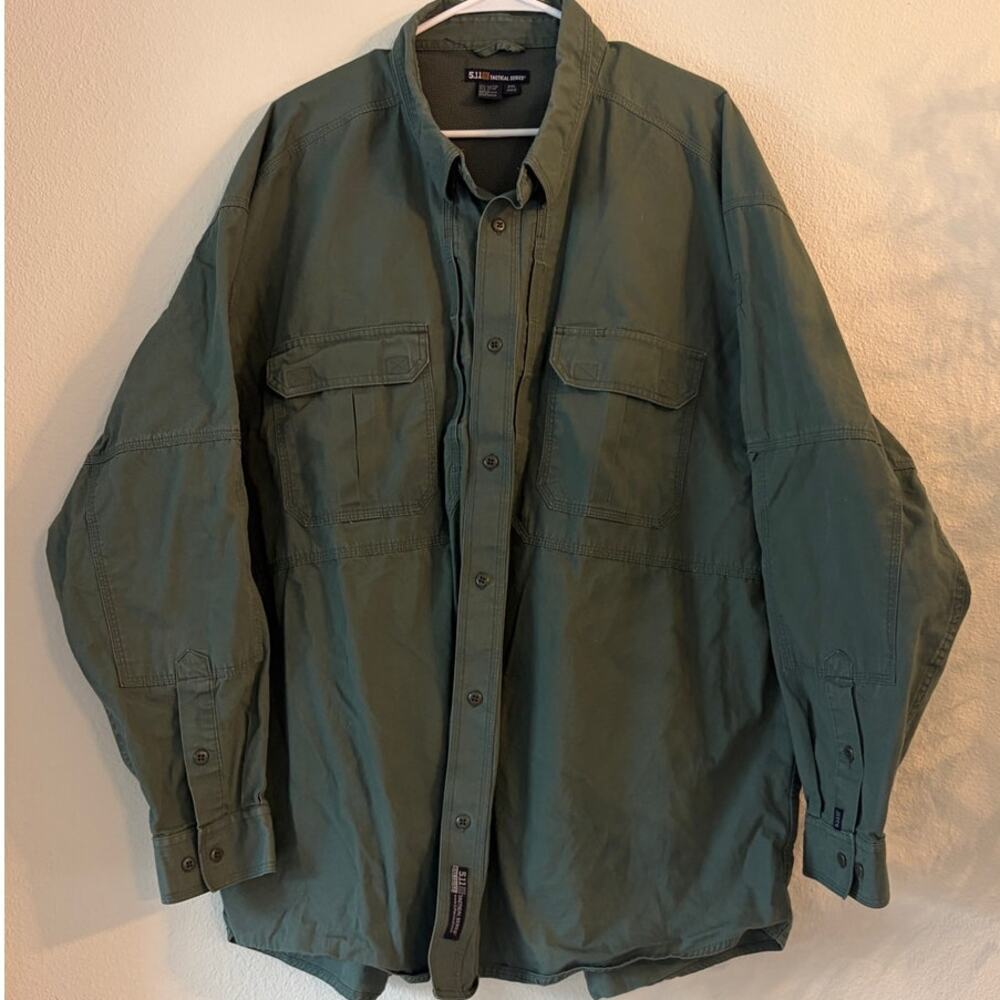 5.11 Tactical Series Men's 3XL Long Sleeve Vented Field Shirt Olive Green Utilit